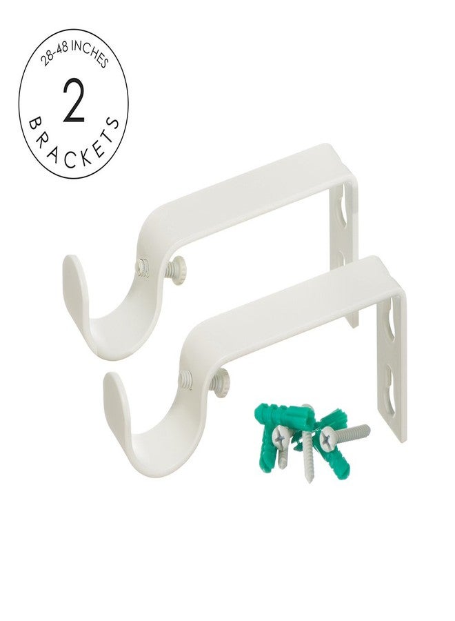 Ivilon Drapery Window Curtain Rod Set - Square Design 1 1/8 Rod. 28 to 48 Inch. Ivory/White - Image 3